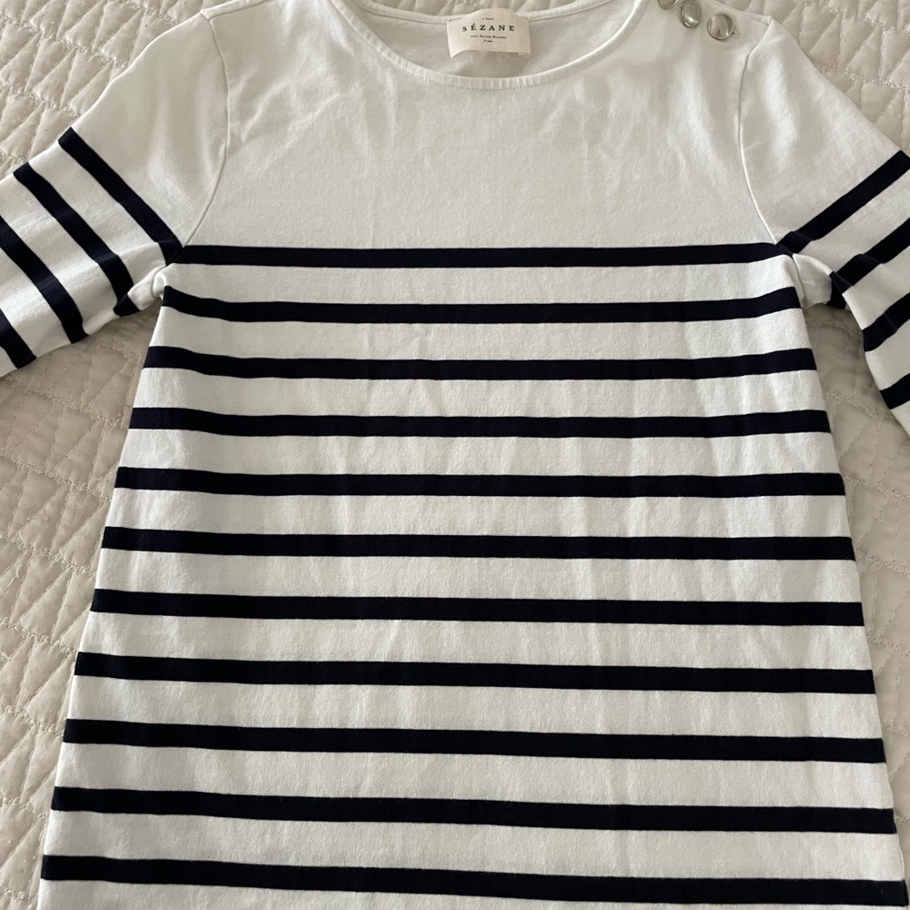 Sezane striped long sleeve shirt